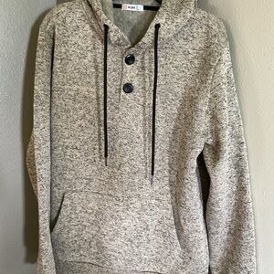 H2H Gray Hooded Sweater with Buttons size XL